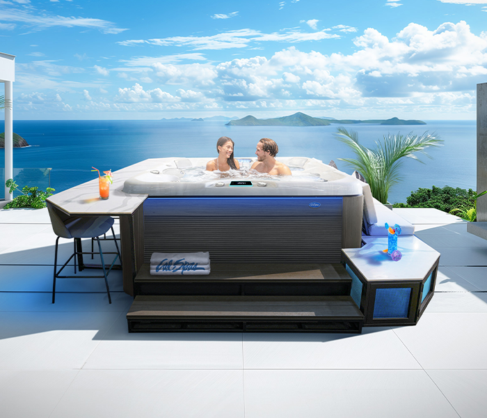Calspas hot tub being used in a family setting - Palm Coast